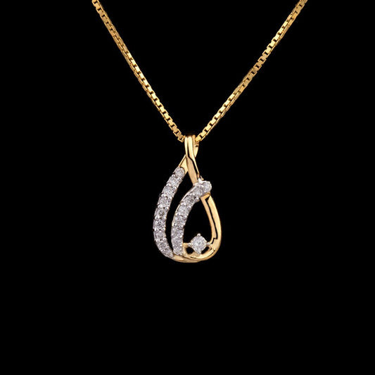 18K Yellow Gold Diamond Pendant - 0.11ct SI-IJ
