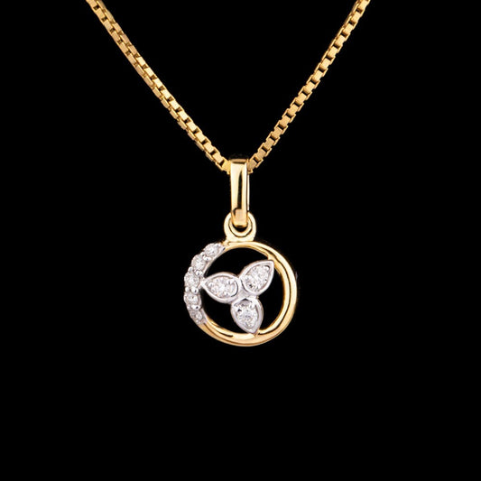 14K Yellow Gold Diamond Pendant - 0.09ct SI-GH