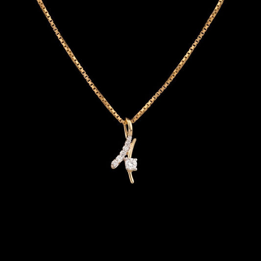 14K Yellow Gold Diamond Pendant - 0.102ct SI-GH