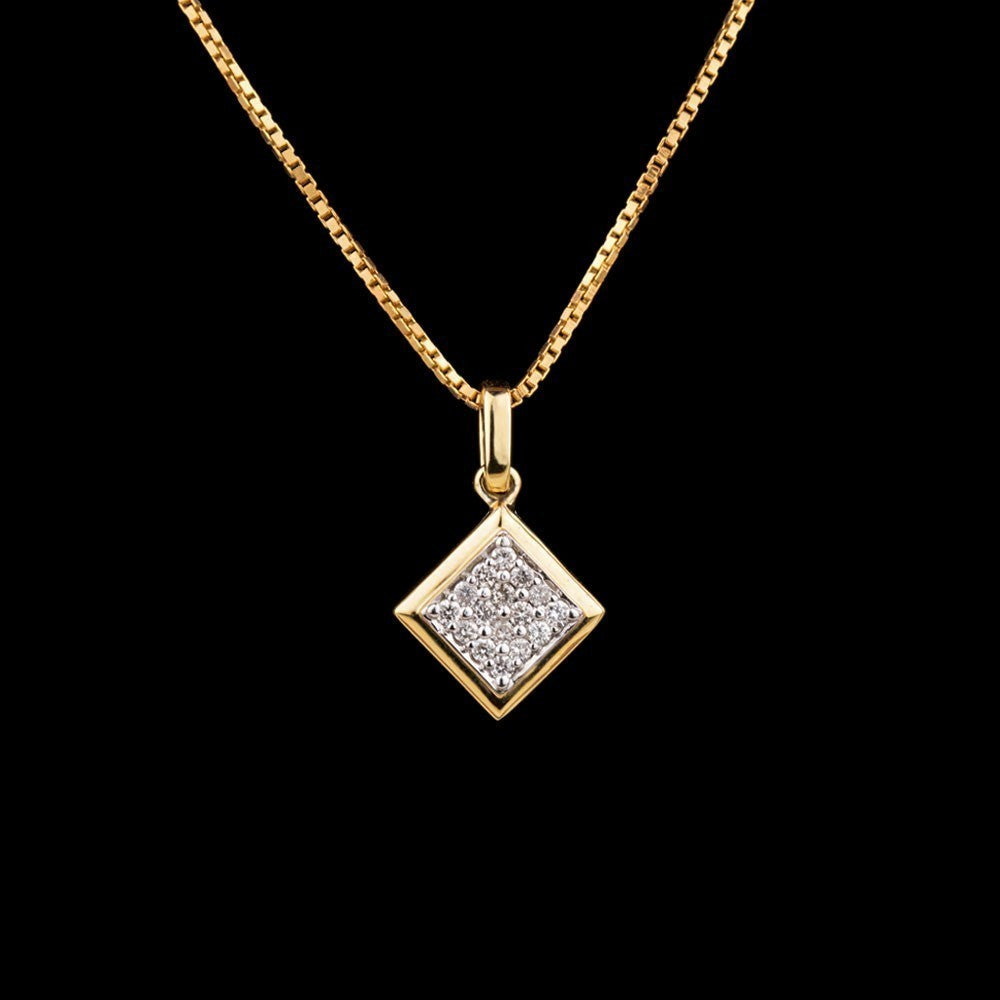 14K Yellow Gold Diamond Pendant - 0.14ct SI-IJ