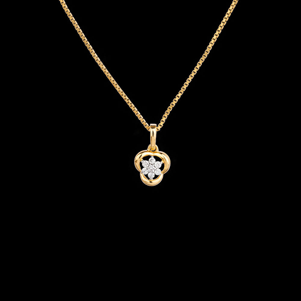 18K Yellow Gold Diamond Pendant - 0.1ct SI-IJ