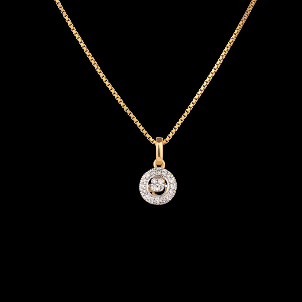 14K Yellow Gold Diamond Pendant - 0.17ct SI-IJ