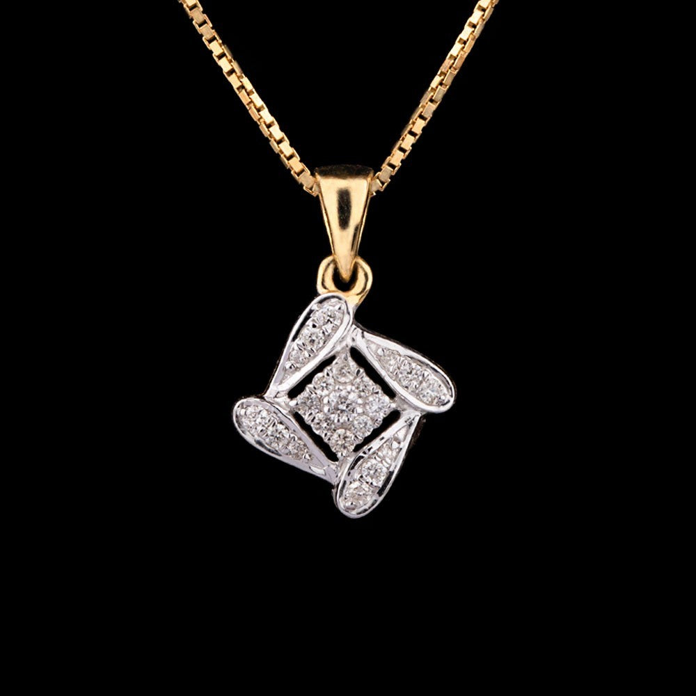 14K Yellow Gold Diamond Pendant - 0.11ct SI-IJ