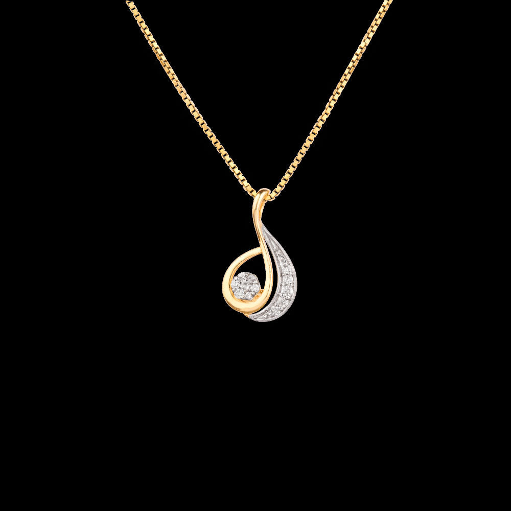 14K Yellow Gold Diamond Pendant - 0.14ct SI-IJ