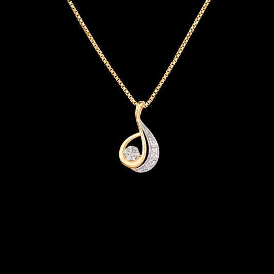 14K Yellow Gold Diamond Pendant - 0.14ct SI-IJ