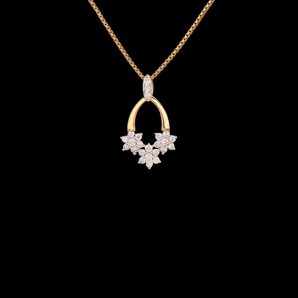 14K Yellow Gold Diamond Pendant - 0.35ct SI-IJ