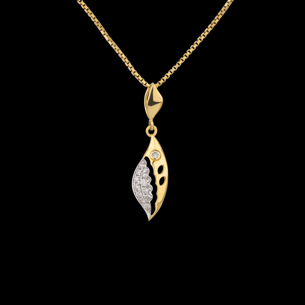 14K Yellow Gold Diamond Pendant - 0.18ct SI-IJ