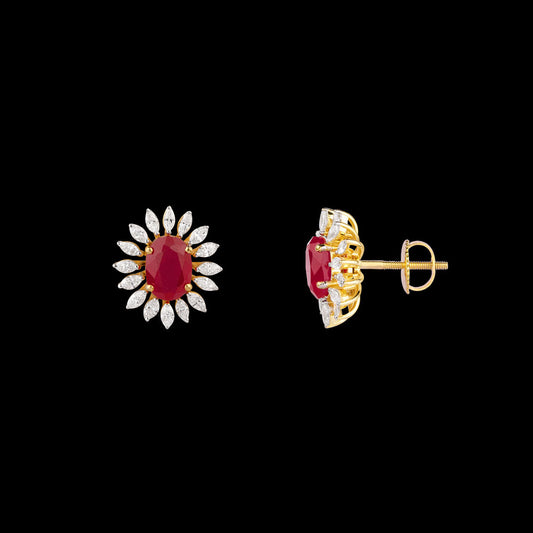 18K Yellow Gold Diamond Jewellery - 0.659ct VVS-EF with Colour Stones