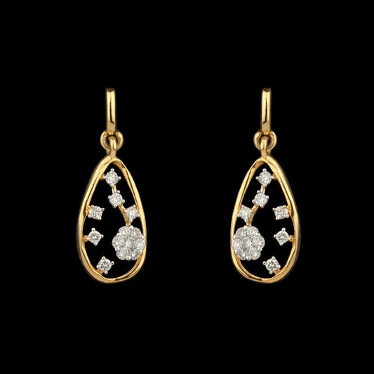 14K Yellow Gold Diamond Earrings - 0.24ct SI-IJ