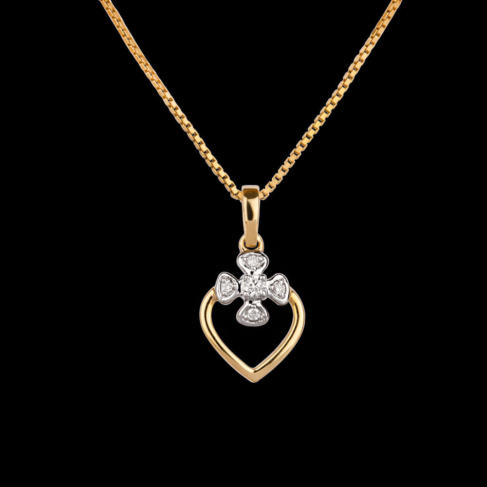 14K Yellow Gold Diamond Pendant - 0.08ct SI-GH