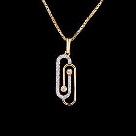 14K Yellow Gold Diamond Pendant - 0.14ct VVS-EF