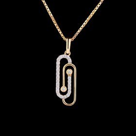 14K Yellow Gold Diamond Pendant - 0.14ct VVS-EF