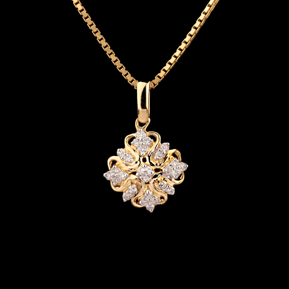 14K Yellow Gold Diamond Pendant - 0.14ct SI-GH
