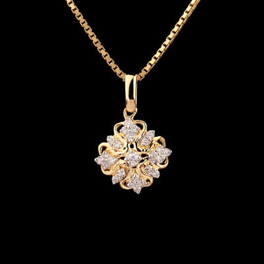 14K Yellow Gold Diamond Pendant - 0.14ct SI-GH