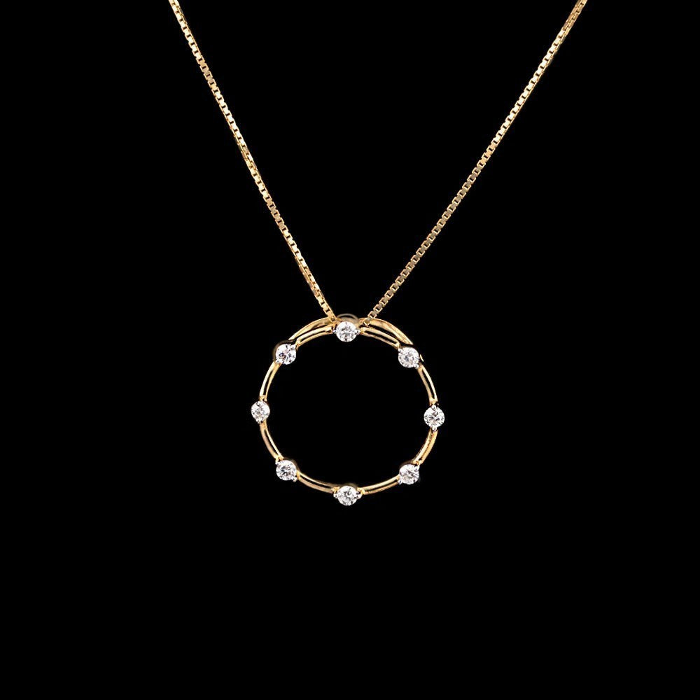 14K Yellow Gold Diamond Pendant - 0.23ct SI-IJ