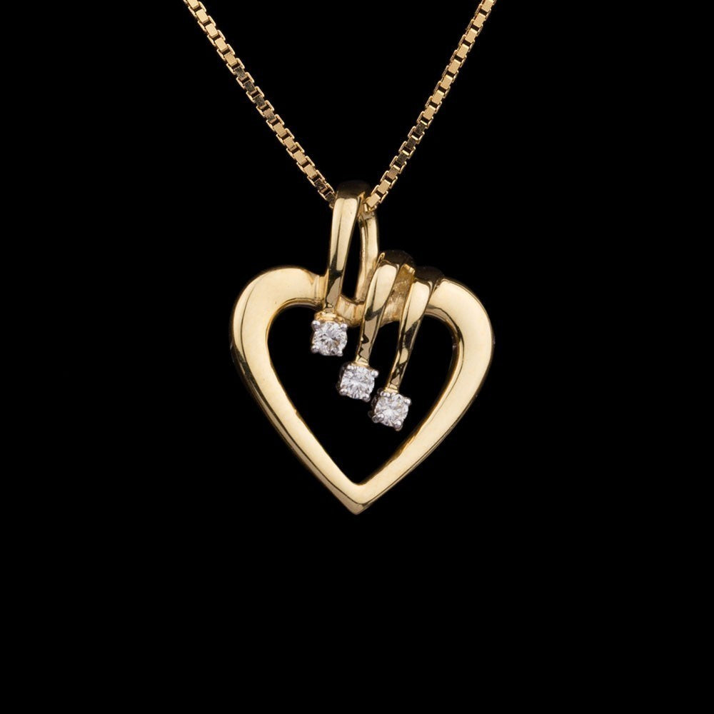 14K Yellow Gold Diamond Pendant - 0.06ct SI-IJ