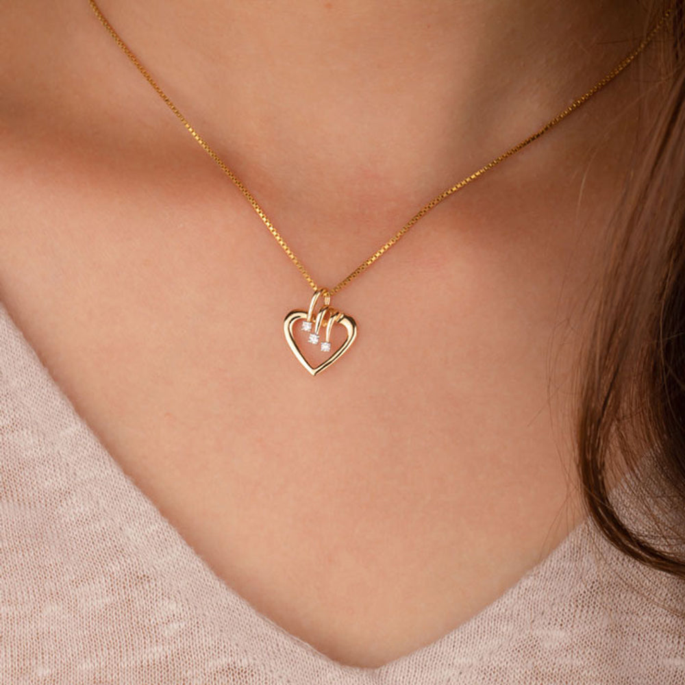 14K Yellow Gold Diamond Pendant - 0.06ct SI-IJ