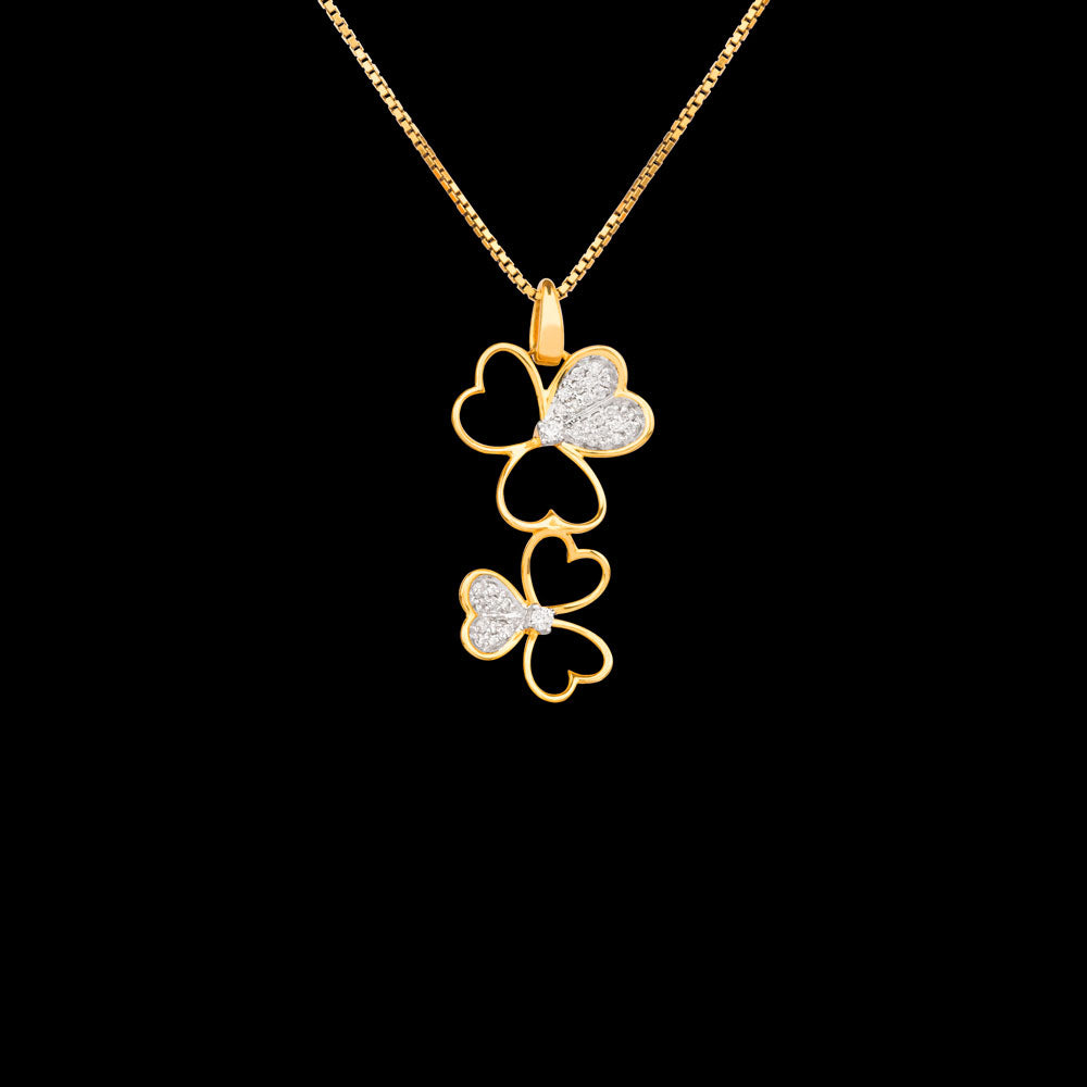 14K Yellow Gold Diamond Pendant - 0.16ct SI-GH