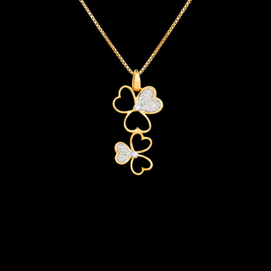 14K Yellow Gold Diamond Pendant - 0.16ct SI-GH