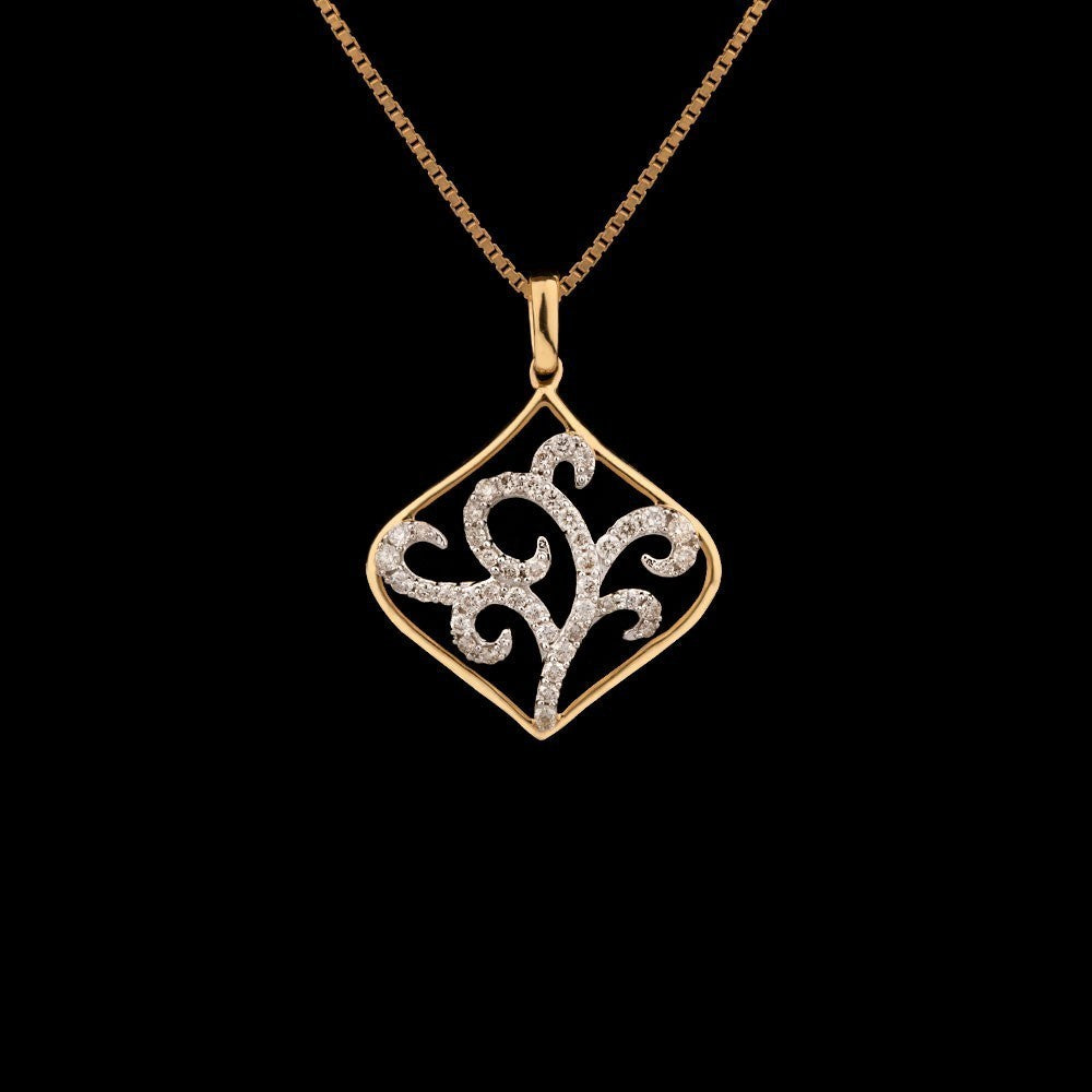 14K Yellow Gold Diamond Pendant - 0.34ct SI-IJ