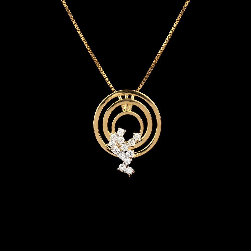 14K Yellow Gold Diamond Pendant - 0.43ct SI-IJ