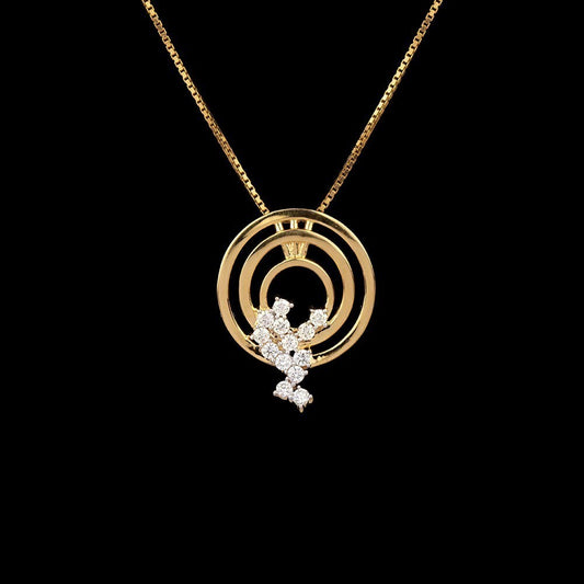 14K Yellow Gold Diamond Pendant - 0.43ct SI-IJ