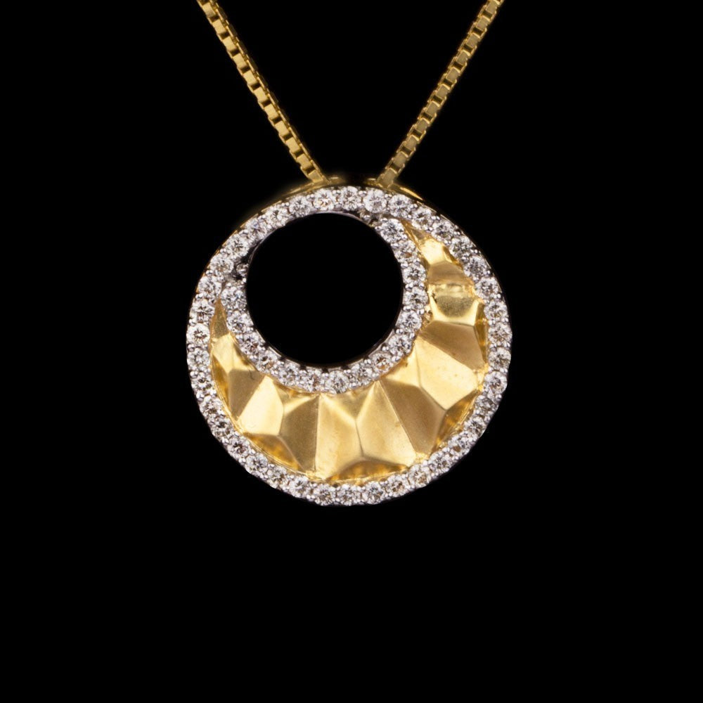 14K Yellow Gold Diamond Pendant - 0.43ct SI-IJ