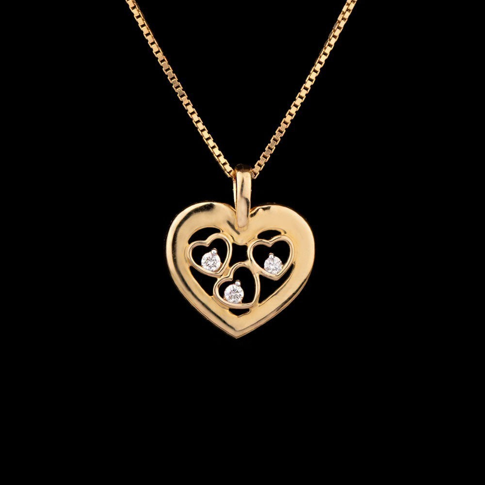 14K Rose Gold Diamond Pendant - 0.1ct VVS-EF