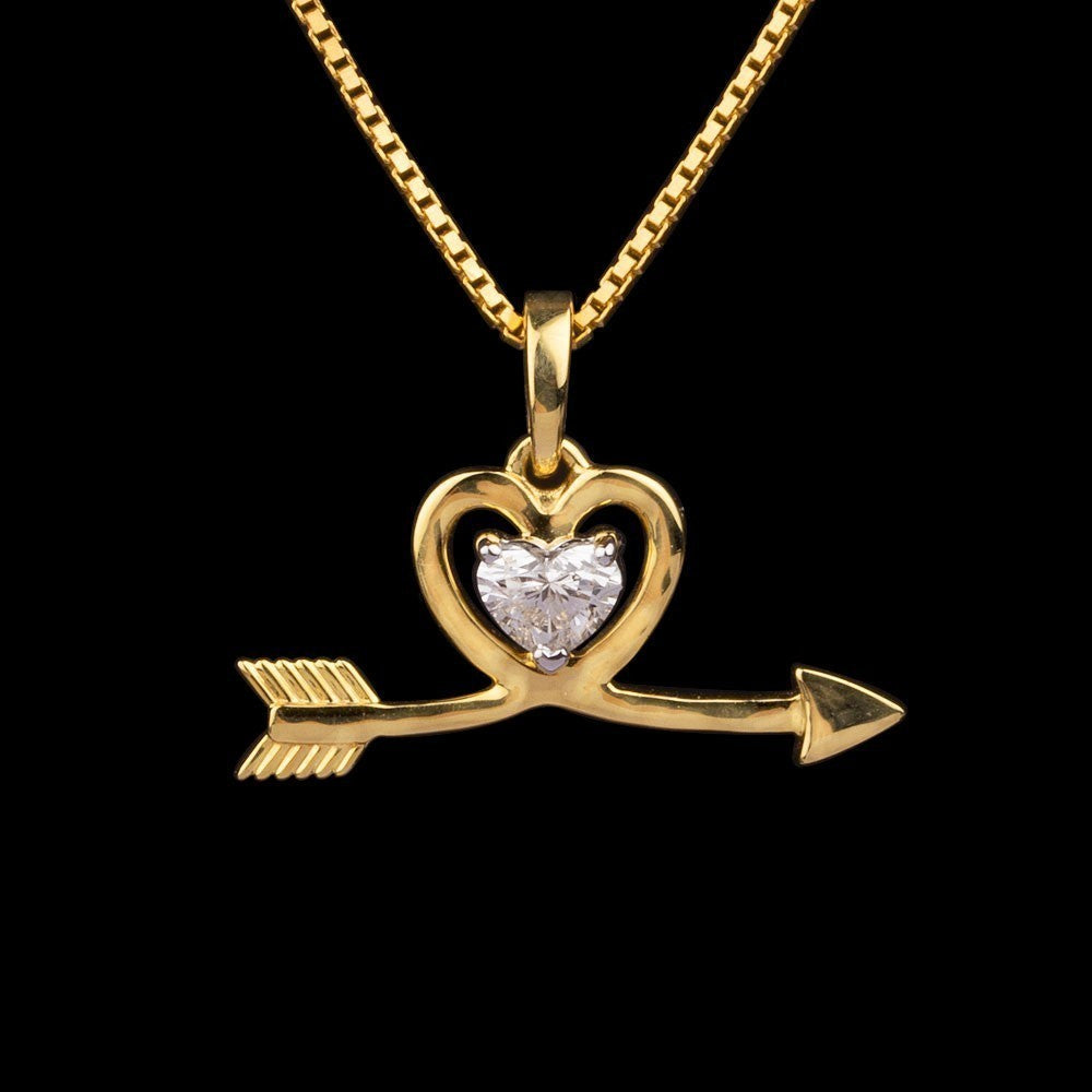 14K Yellow Gold Diamond Pendant - 0.3ct SI-IJ