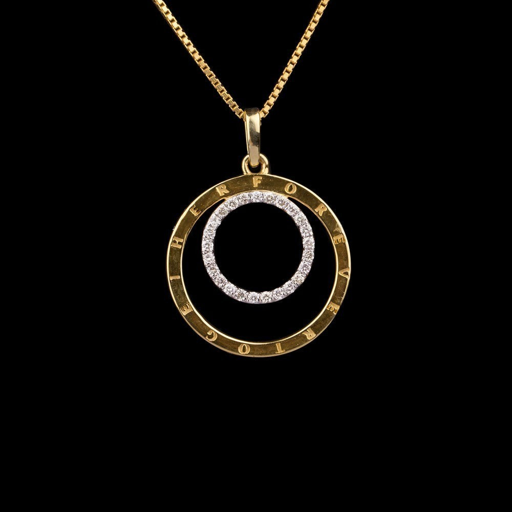 14K Yellow Gold Diamond Pendant - 0.22ct SI-IJ