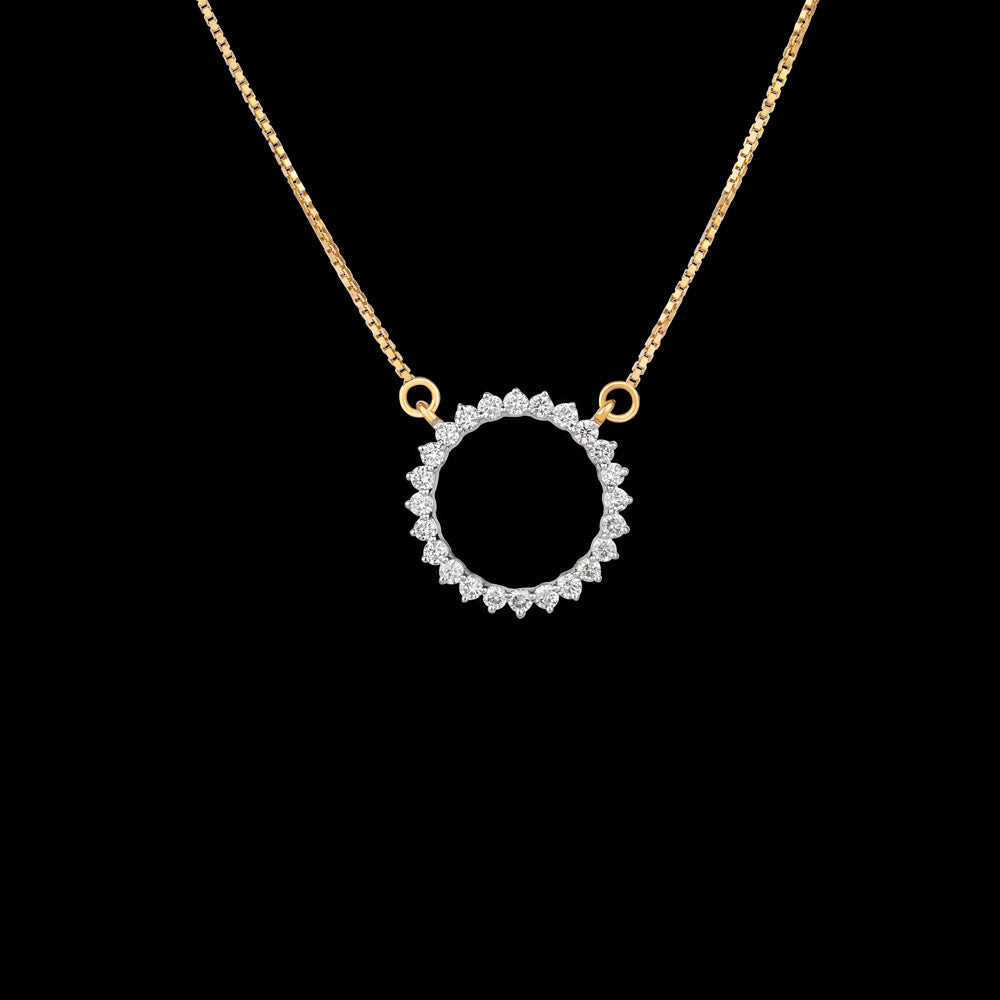 14K Yellow Gold Diamond Pendant - 0.35ct SI-IJ