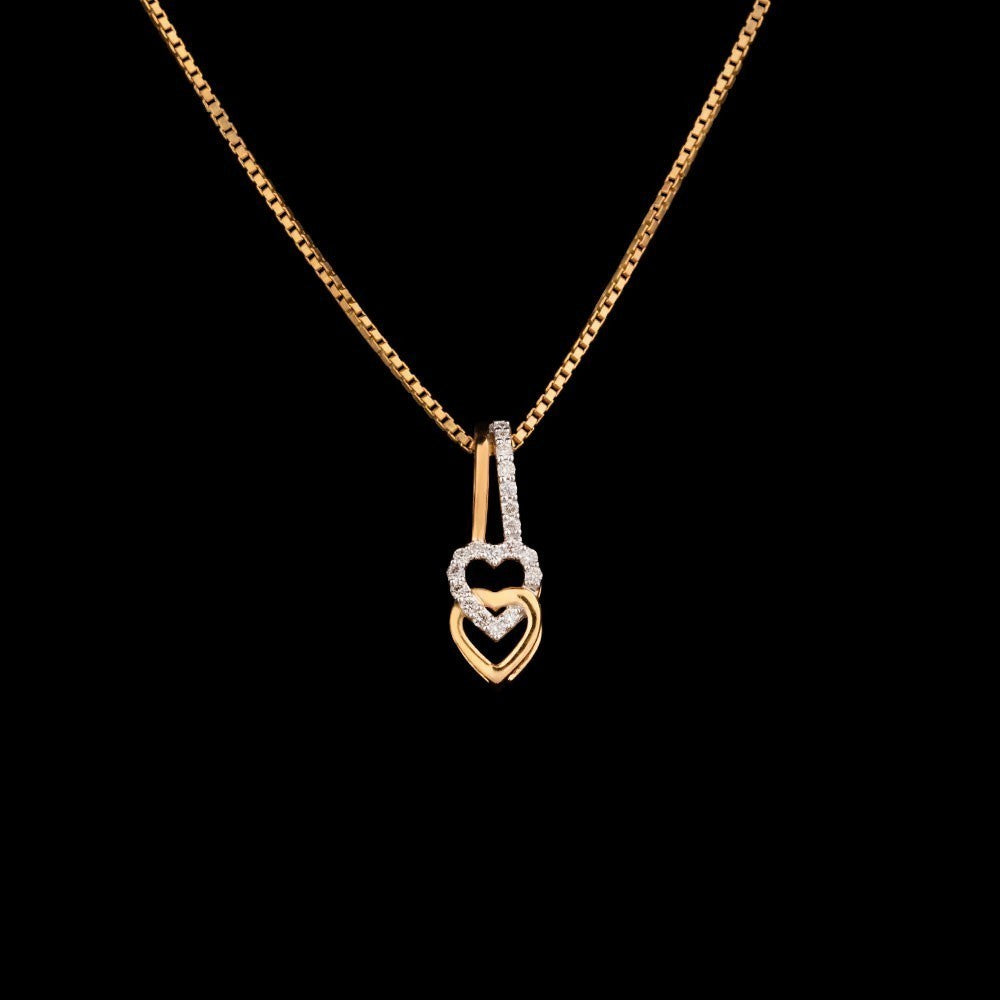 18K Yellow Gold Diamond Pendant - 0.1ct SI-IJ
