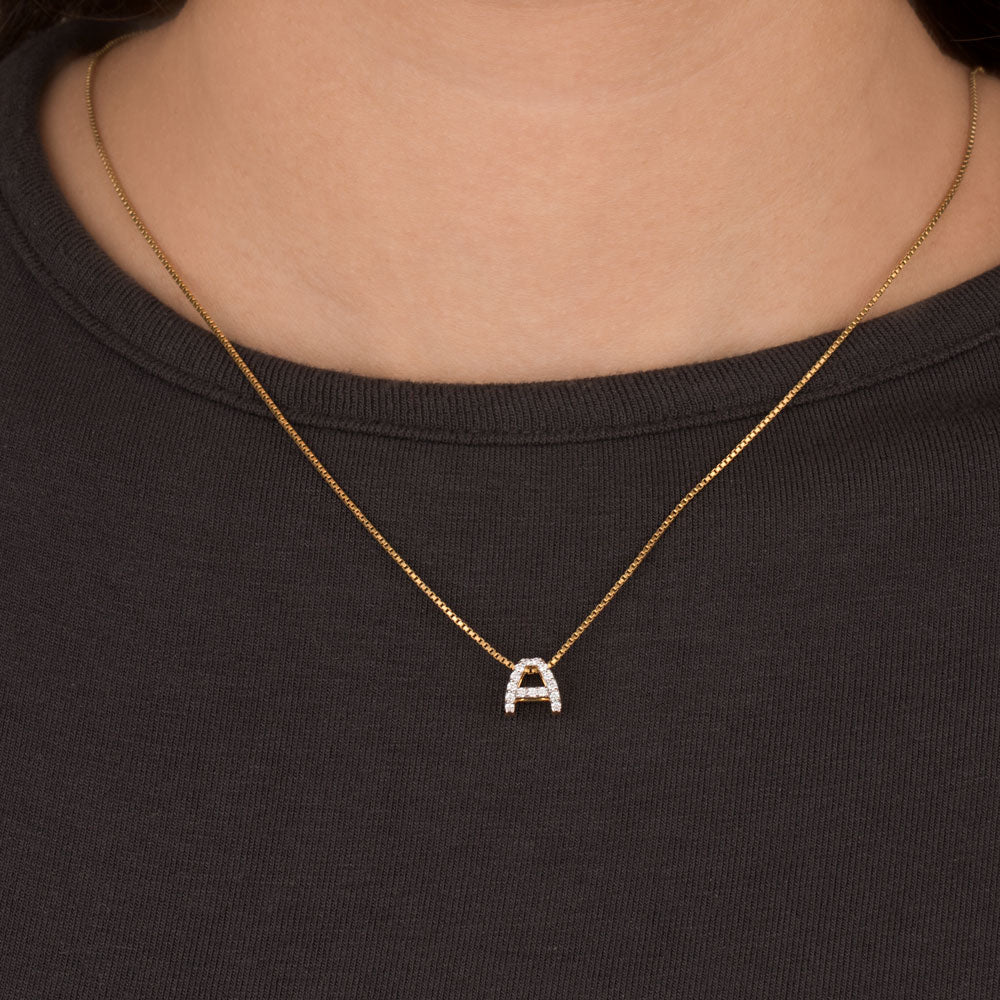 18K Yellow Gold Diamond Pendant - 0.139ct VVS-EF