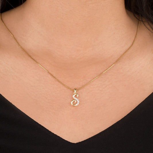 14K Yellow Gold Diamond Pendant - 0.062ct SI-GH