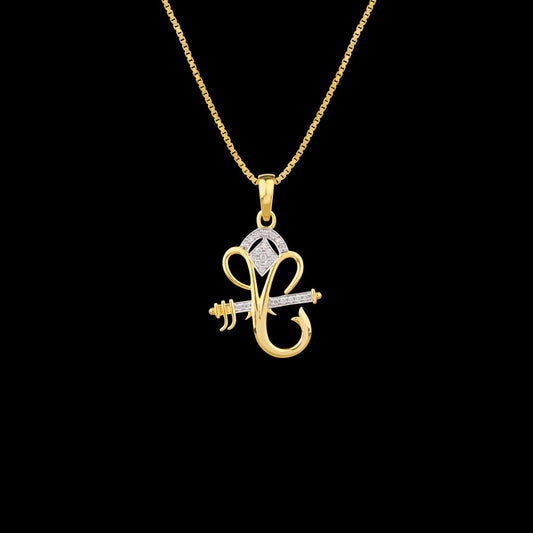 18K Yellow Gold Diamond Pendant - 0.065ct VVS-EF
