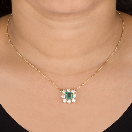 14K Yellow Gold Diamond Pendant - 1.59ct VVS-VS-HI with Colour Stones