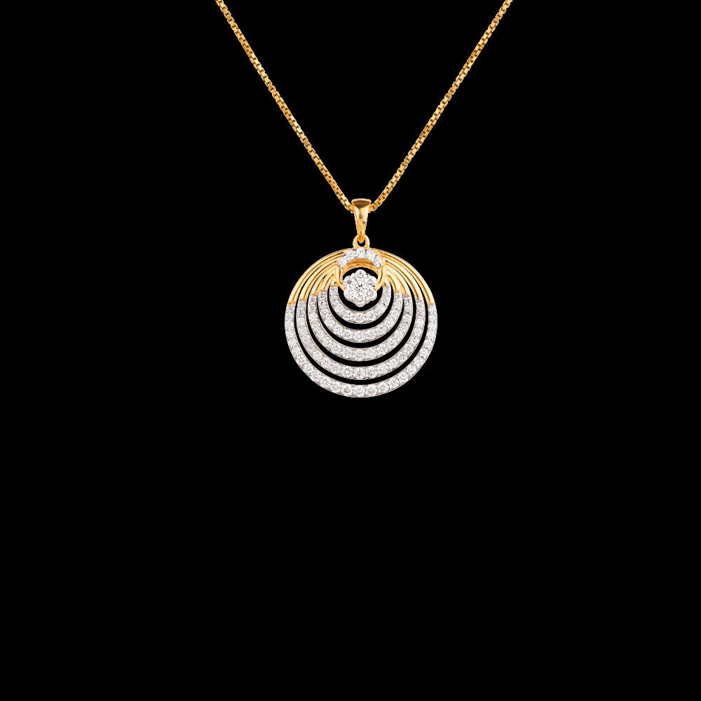 18K Yellow Gold Diamond Pendant - 1.128ct VVS-VS-GH