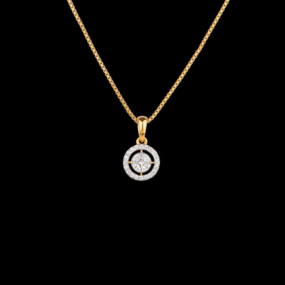 18K Yellow Gold Diamond Pendant - 0.254ct VVS-EF