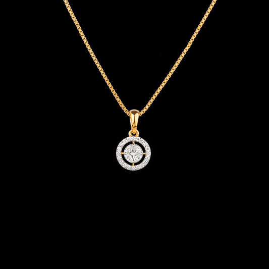 18K Yellow Gold Diamond Pendant - 0.254ct VVS-EF