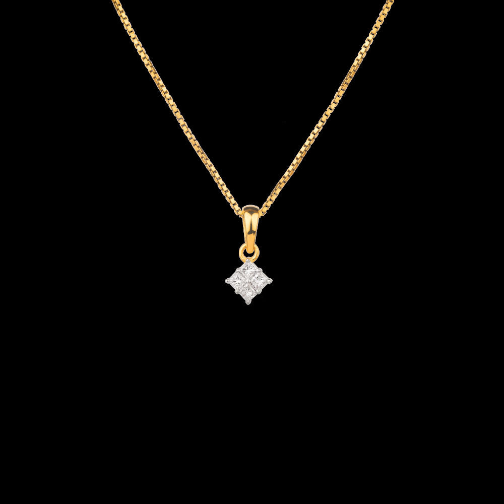 18K Yellow Gold Diamond Pendant - 0.335ct VVS-EF