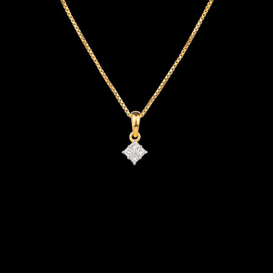 18K Yellow Gold Diamond Pendant - 0.335ct VVS-EF