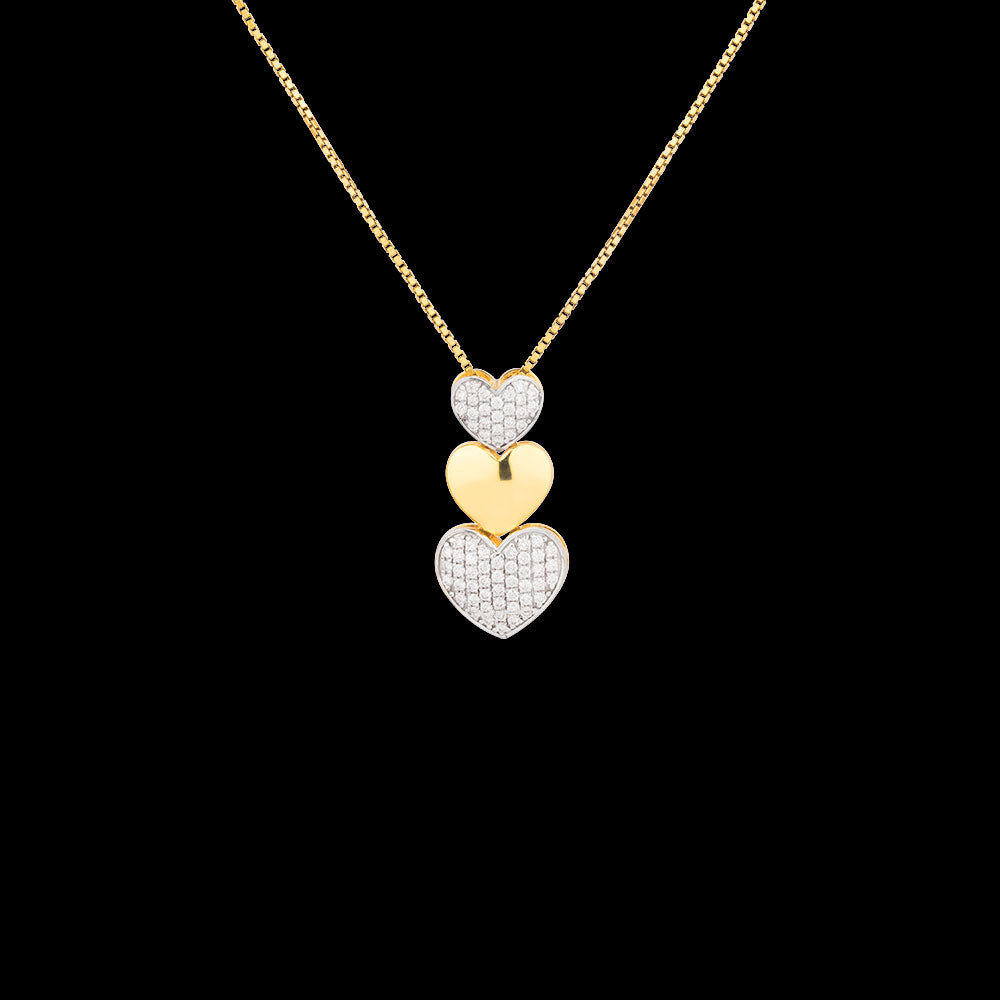 18K Yellow Gold Diamond Pendant - 0.401ct VVS-VS-GH
