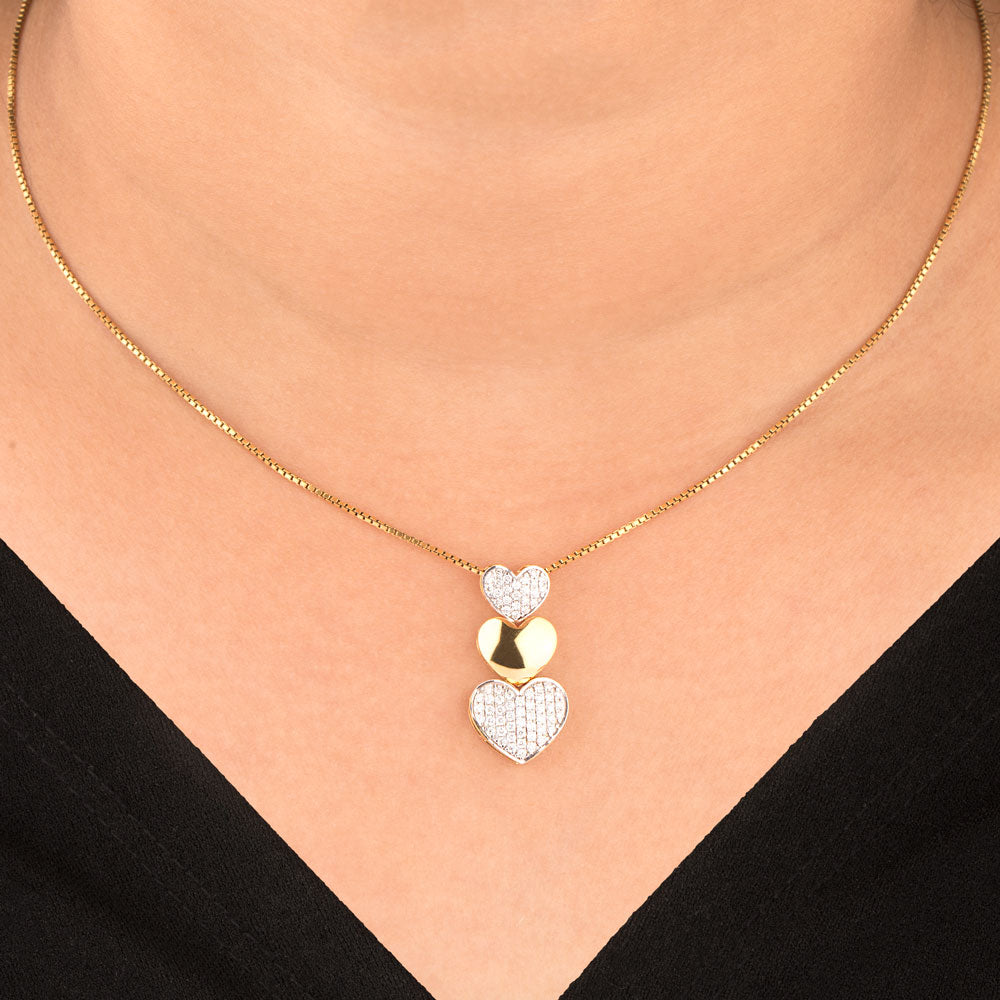 18K Yellow Gold Diamond Pendant - 0.401ct VVS-VS-GH