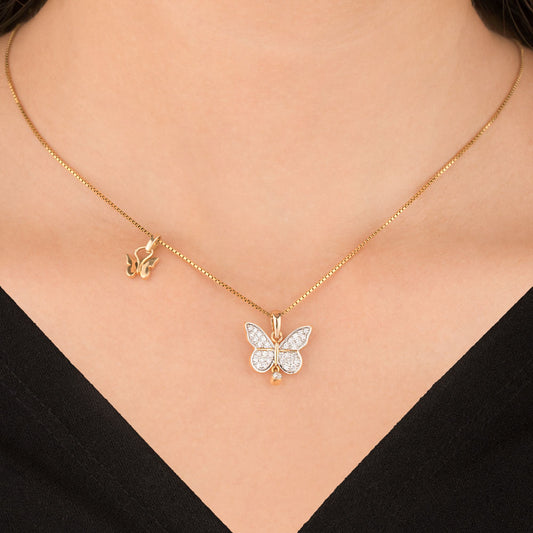 18K Yellow Gold Diamond Pendant - 0.372ct VVS-EF