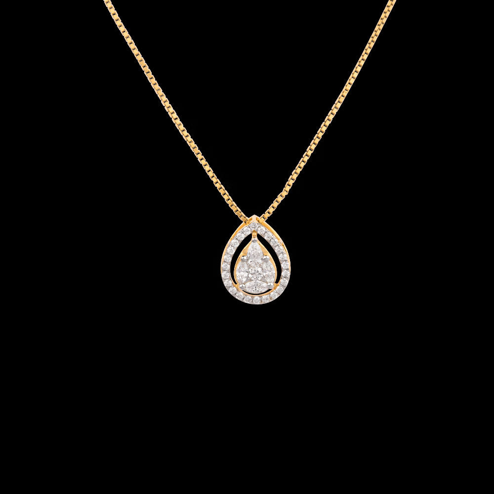 18K Yellow Gold Diamond Pendant - 0.438ct VVS-EF