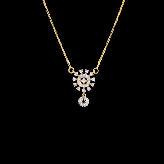 18K Yellow Gold Diamond Pendant - 0.19ct VS-GH