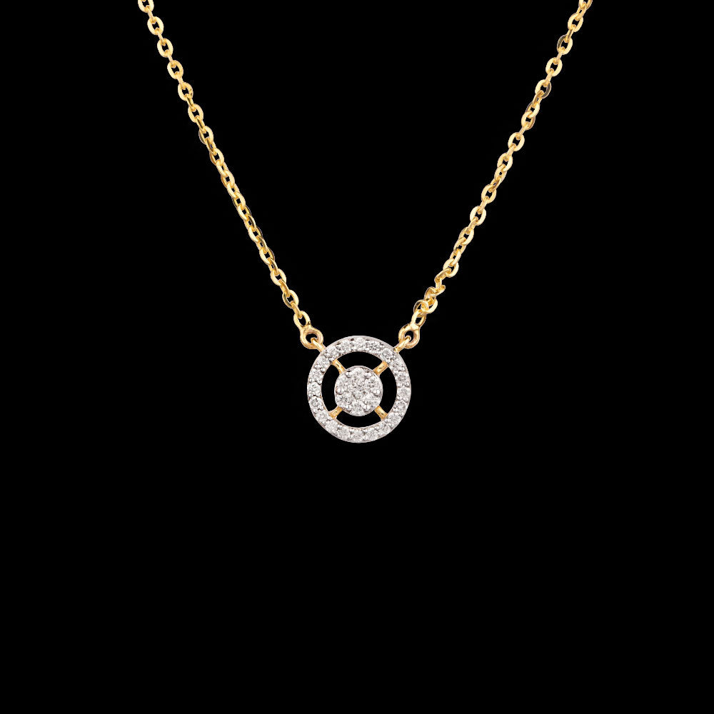18K Yellow Gold Diamond Pendant - 0.205ct VS-GH