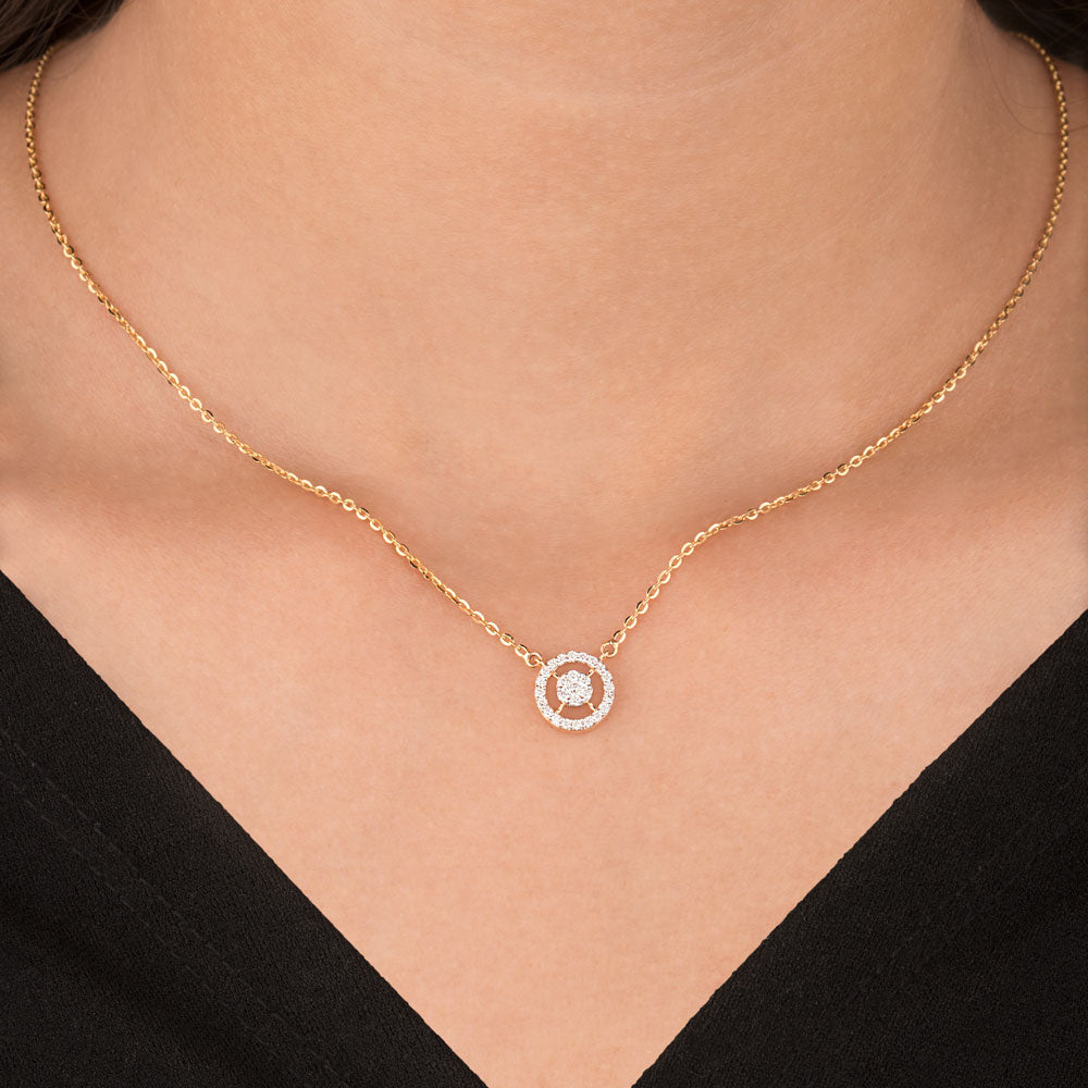 18K Yellow Gold Diamond Pendant - 0.205ct VS-GH