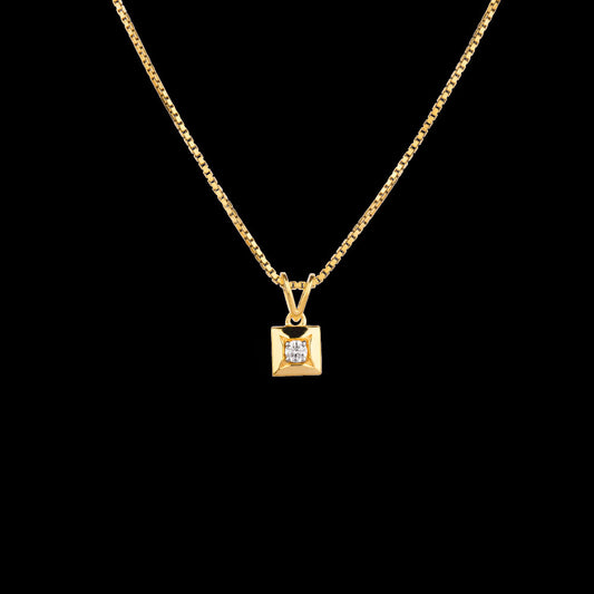 18K Yellow Gold Diamond Pendant - 0.058ct VS-GH