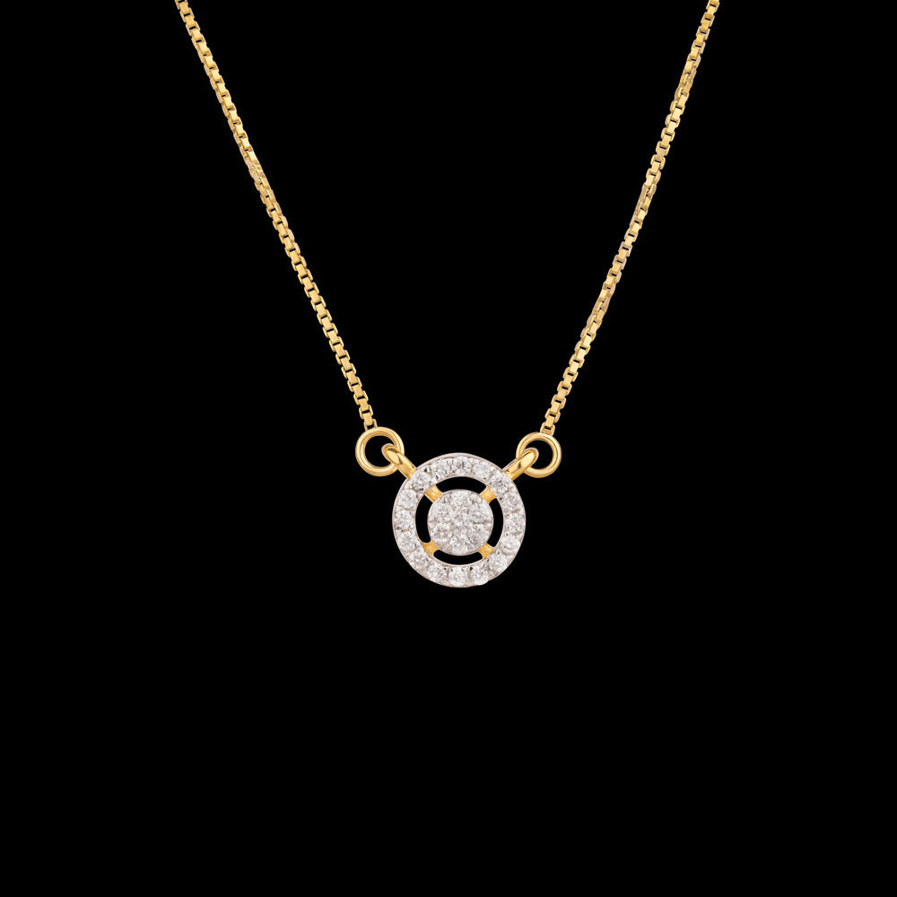18K Yellow Gold Diamond Pendant - 0.168ct SI-GH
